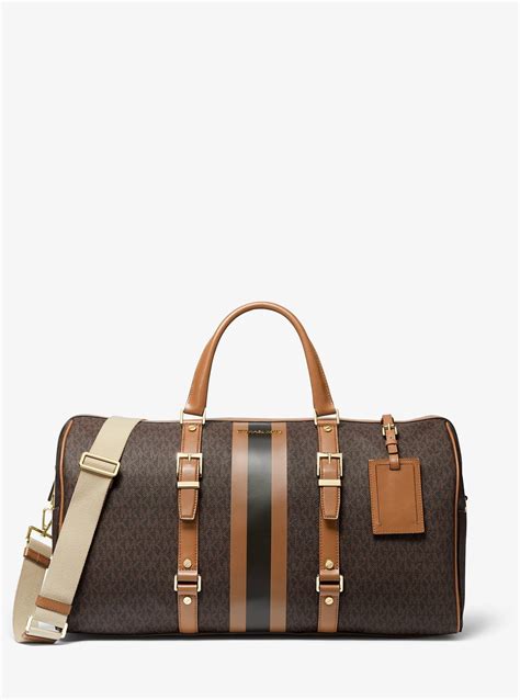 michael michael kors bedford travel xl logo stripe weekender bag|Michael Kors bag.